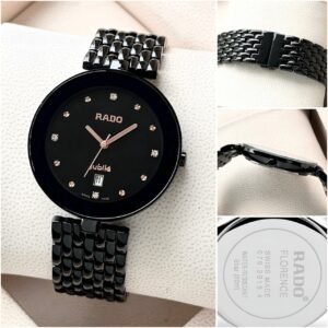 Rado - Florence Classic Unisex Quartz Black Dial Analog Stainless Steel Watch (Copy)